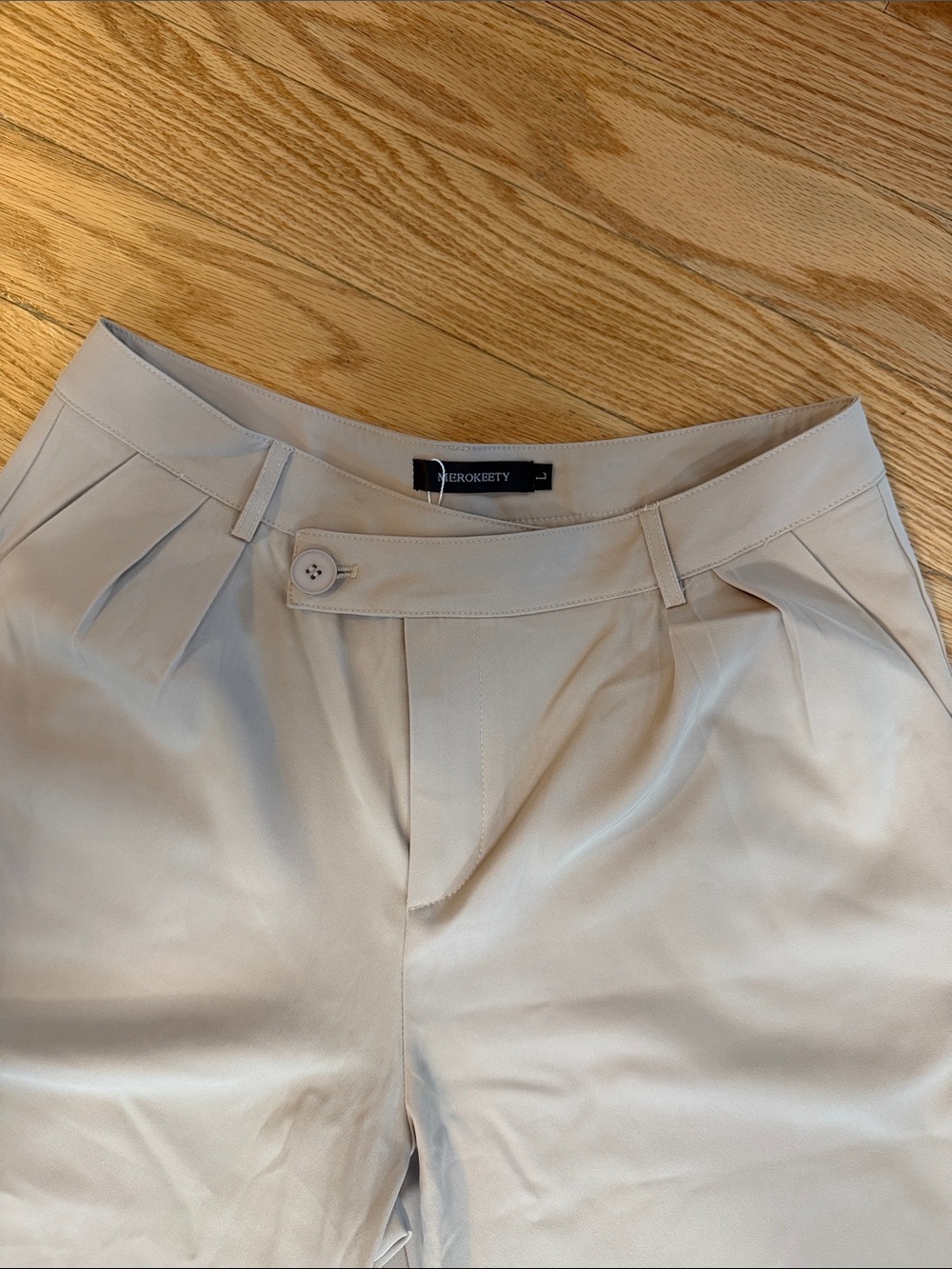 Women’s Pleat Front Dress Pants — Light Beige - Picture 2 of 5